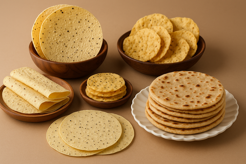 Papad and Roti (Breads)