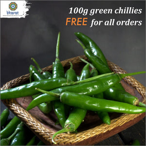 Now get 100g Green Chillies on all orders.